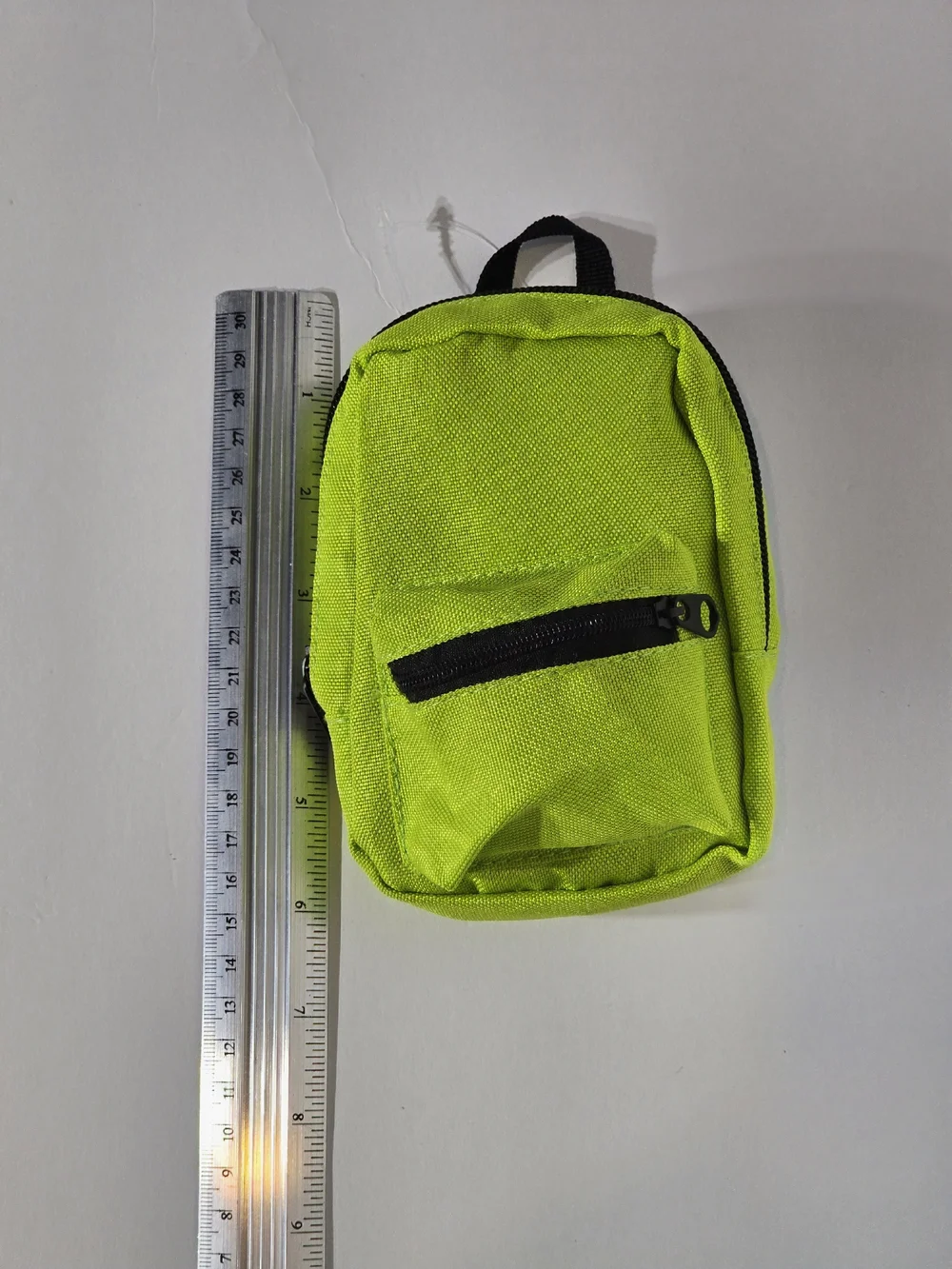 Lime Green Mini Backpack for Men - Casual Everyday Pack. keyring wallet.